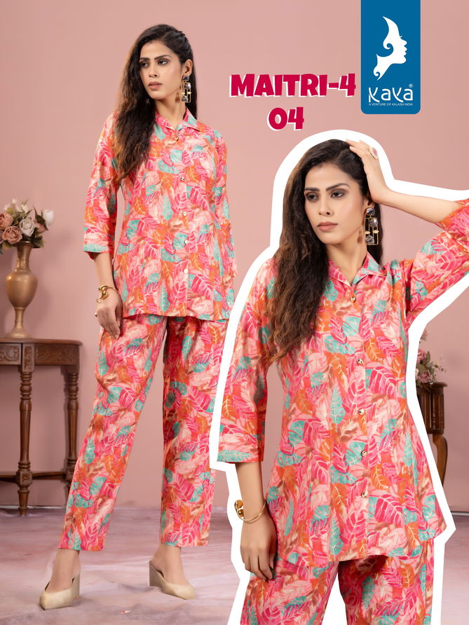 Maitri Vol 4 By Kaya Printed Western Cord Set Top With Bottom Wholesale Online
